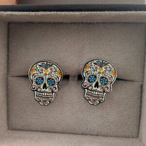 Sugar skull cufflinks